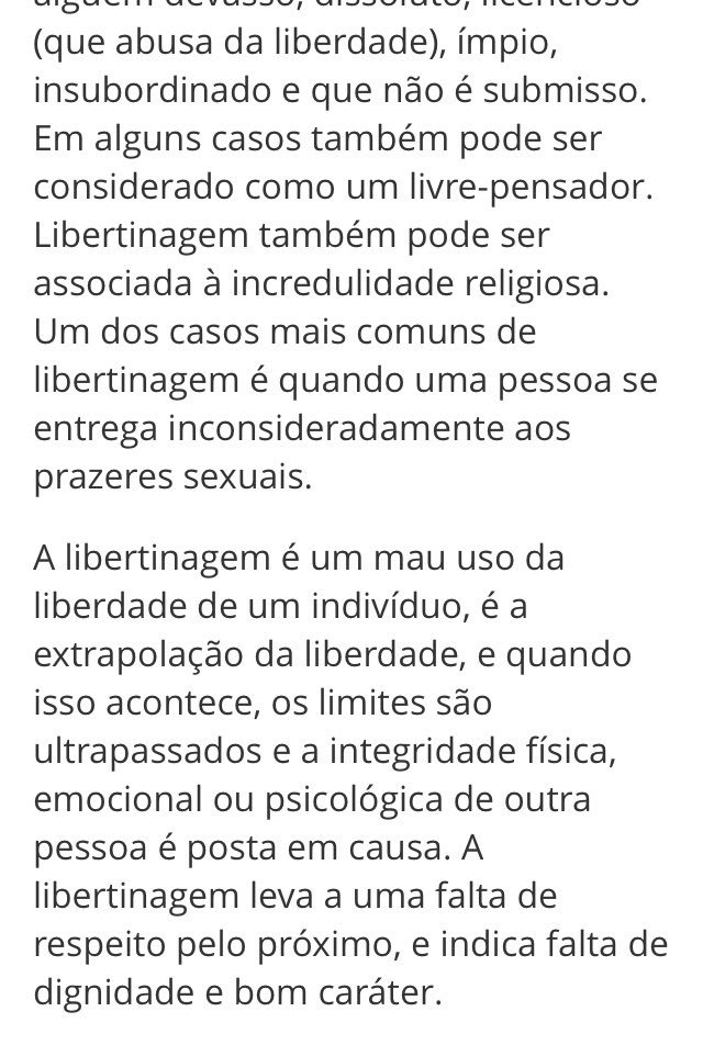 Os Perigos da Libertinagem