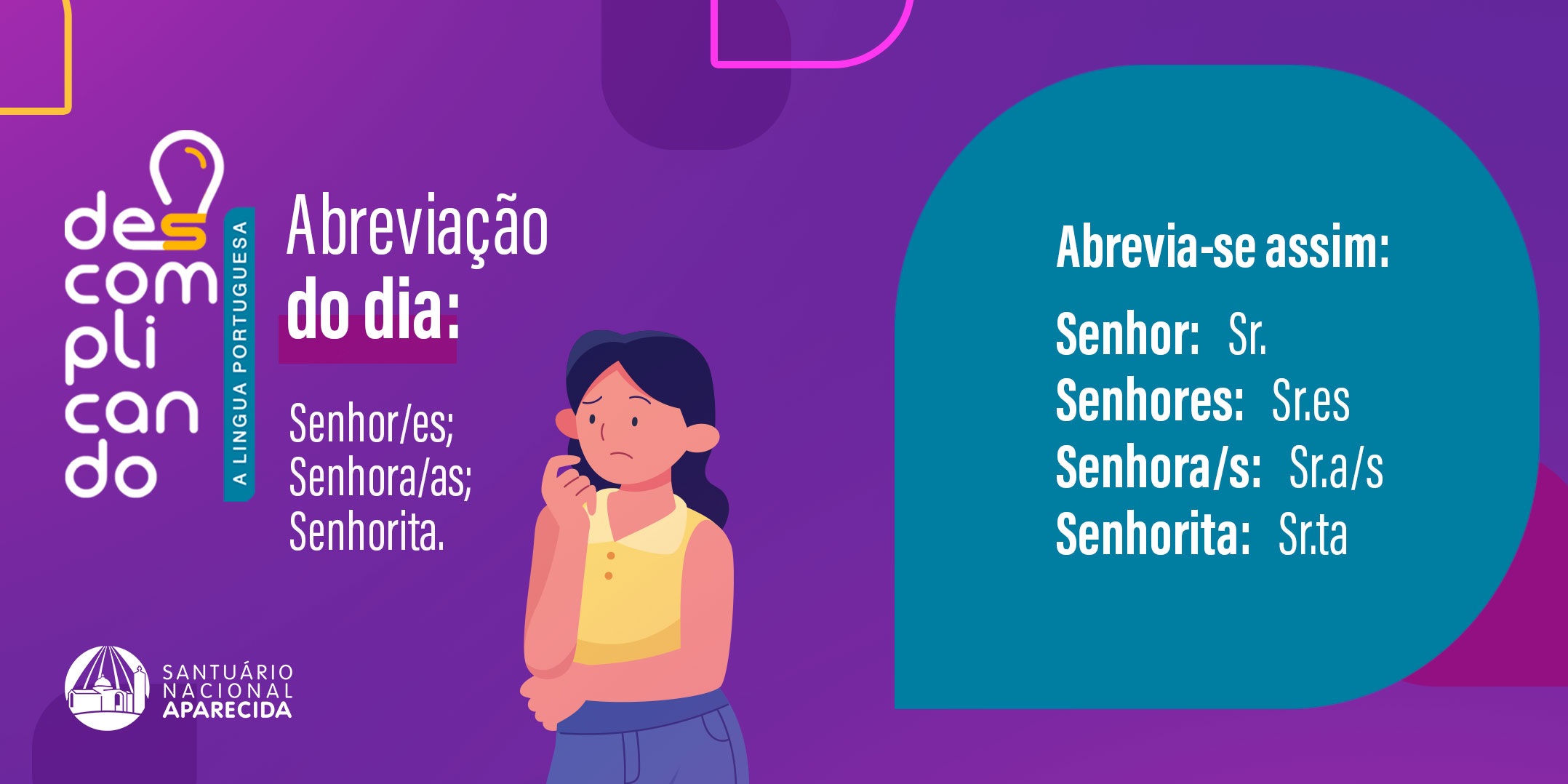 Descubra como abreviar Nossa Senhora Aparecida