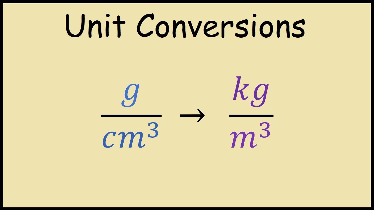 Saiba Como Converter 1 g cm3 para kg m3