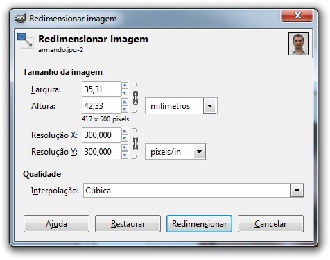 Ajustando a Foto para o Formato 3x4