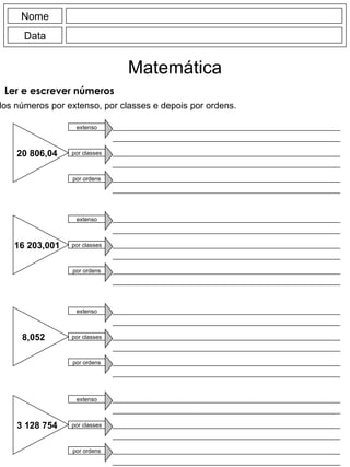 Exemplos Práticos de Como Escrever o Nome do Número 62