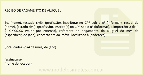 Saiba como preencher um recibo de pagamento de aluguel