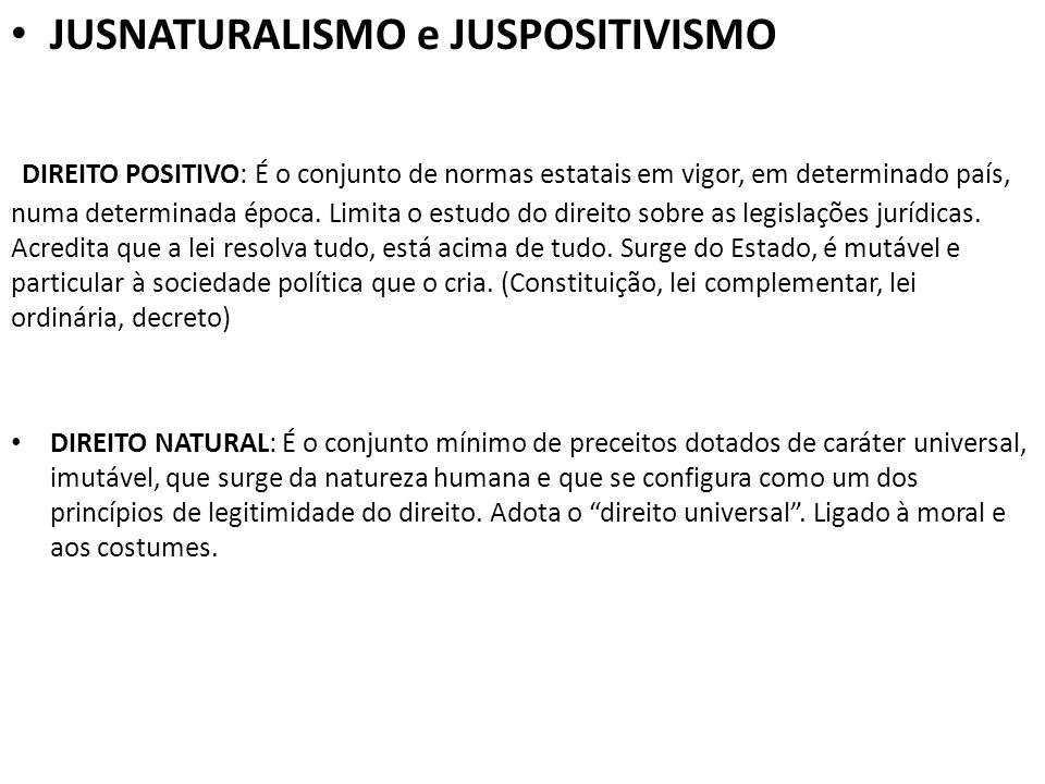 O que é Jusnaturalismo e Positivismo Jurídico?