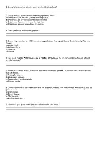 Os Movimentos que Impulsionaram o Crescimento do Teatro Popular no País