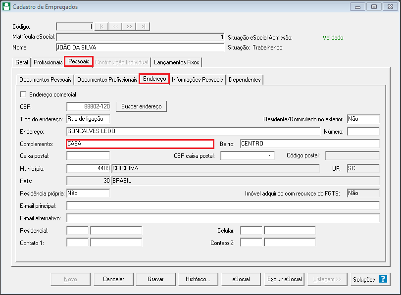 Quais são as Informações Incluídas no Complemento?