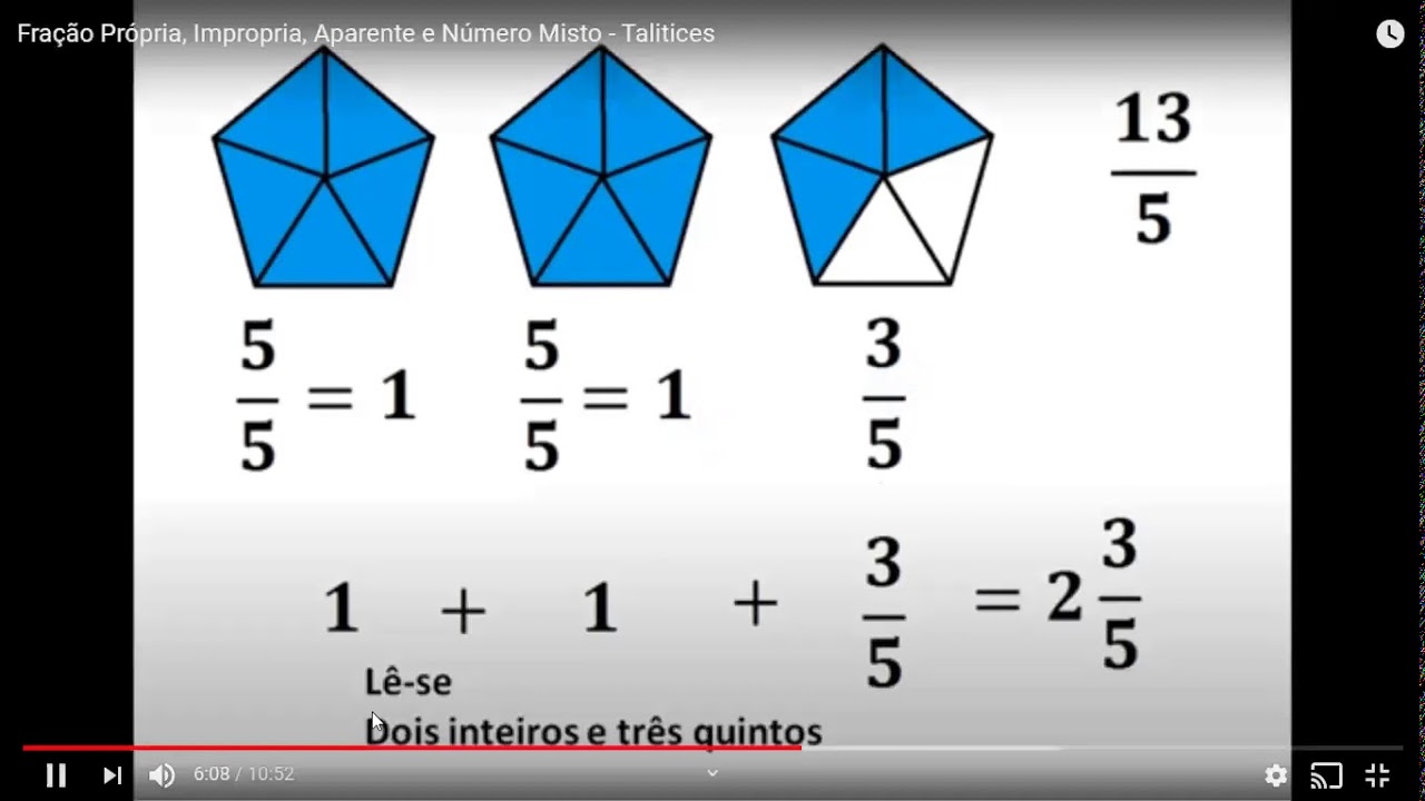 Usando Três Quintos em Proporções e Frações