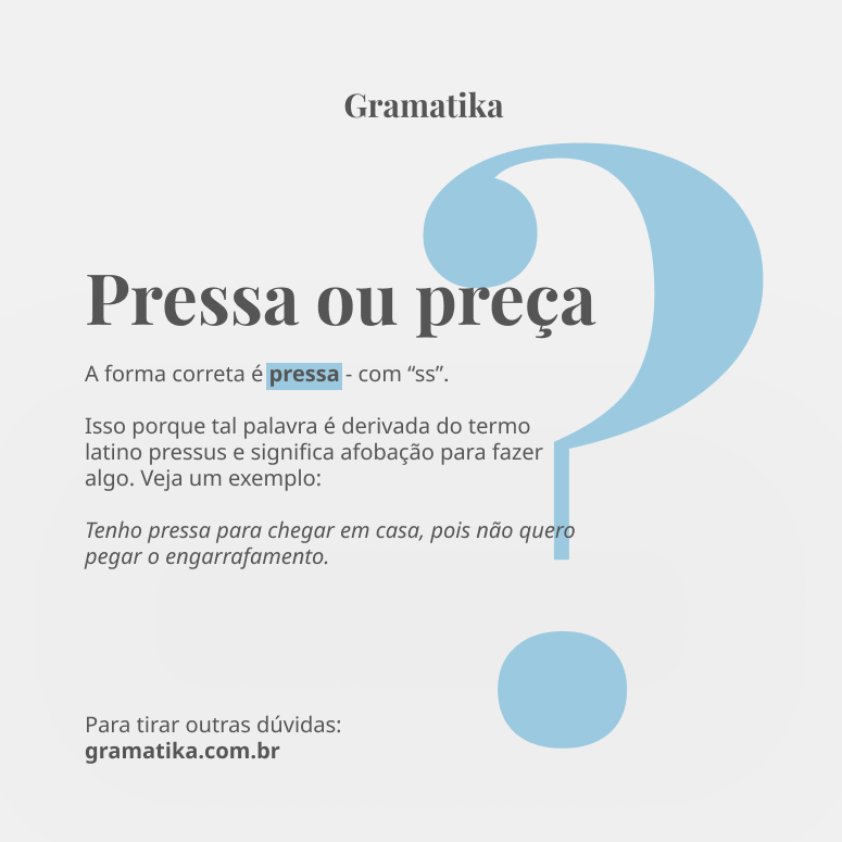 O Que é Pressa e Presa?