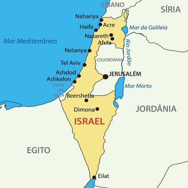 Regiões Geográficas que Abrigam Israel e Palestina