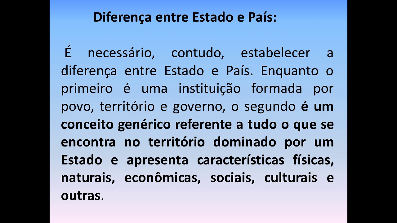 Diferenças Entre Estado e País