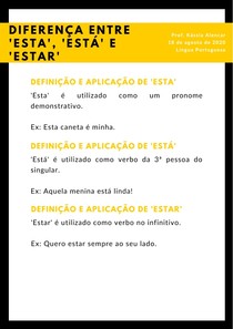 O Significado de Estar e Esta