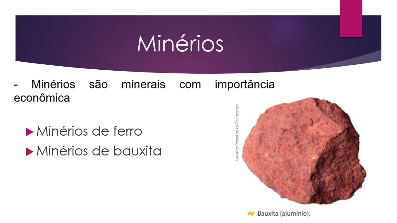 Características Distintivas dos Minerais e Minérios