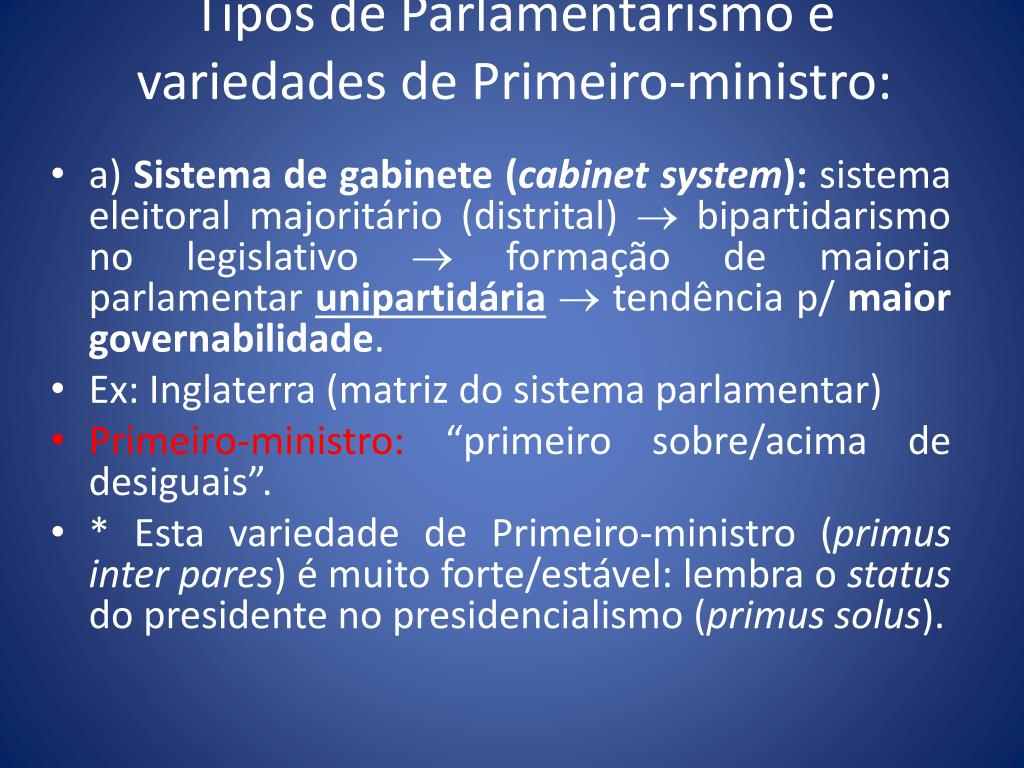 Comparação entre os Dois Sistemas de Governo