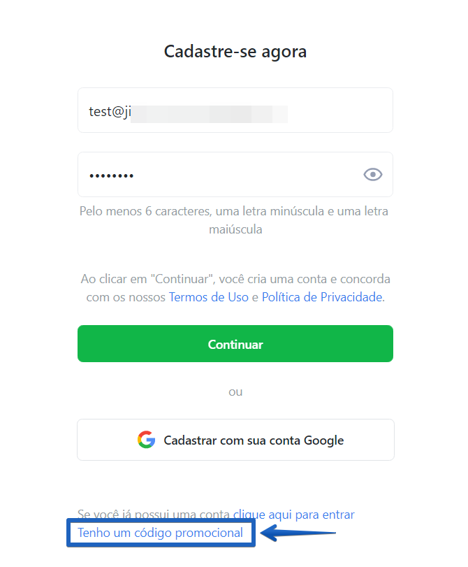 Descubra como usar um Código Promocional