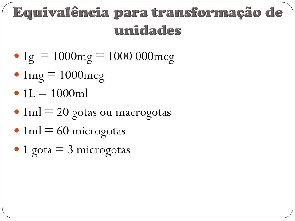 O que significa MG e mL?