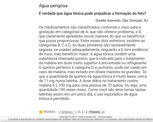 Os Efeitos Colaterais Possíveis da Água Tônica Durante a Gravidez